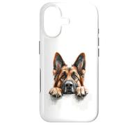 Carcasa para iPhone 17 Pastor Alemán Peeking Dog Paws Art