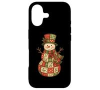 Carcasa para iPhone 17 Patchwork Muñeco de Nieve Navidad Invierno Retro Holiday Graphic