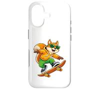 Carcasa para iPhone 17 Patineta Squirrel Riding Skateboard Skater Gráfico