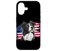 Carcasa para iPhone 17 Patriotic USA Flag July 4th Independence Border Collie Lover