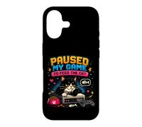 Carcasa para iPhone 17 Pausa Mi Juego para Alimentar Al Gato Gamer Cat Retro