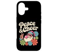 Carcasa para iPhone 17 Peace and Cheer Groovy Retro Christmas Santa Hippie Holiday