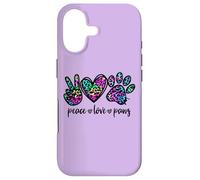 Carcasa para iPhone 17 Peace Love Paws Graphic For Women Dog Mom and Animal Lover
