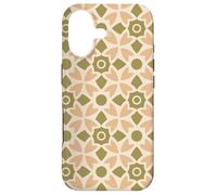 Carcasa para iPhone 17 Peach Green Olive Khaki Flower Circle Star Folk Art Pattern