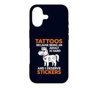 Carcasa para iPhone 17 Pegatinas Tattoos Because Being An Adult Is Hard I Merece