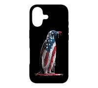 Carcasa para iPhone 17 Penguin American Flag USA Drip Graffiti Amante