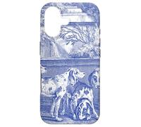 Carcasa para iPhone 17 Perros French Toile Hound Azules Vintage