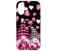Carcasa para iPhone 17 Pink Buffalo Plaid Valentines GNOME Cute Love Heart
