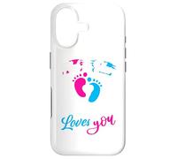Carcasa para iPhone 17 Pink or Blue Pawpaw Loves You Baby Shower Revelación de género