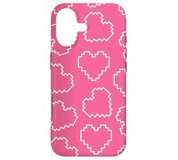 Carcasa para iPhone 17 Pink Pixel Heart Pattern Love 8bit Retro Gaming Design