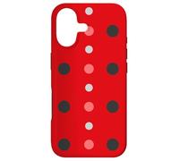 Carcasa para iPhone 17 Pink & Red Black Polka Dot Ladybug Cute Lady Bug Polka Dots
