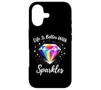 Carcasa para iPhone 17 Pintura de Diamantes La Vida es Mejor con Destellos