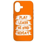 Carcasa para iPhone 17 Play Learn Be Kind Repeat Kindness Day 2026 Unity Day Orange