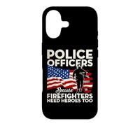 Carcasa para iPhone 17 Police Officers Because Firefighters Need Heroes USA Flag