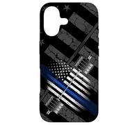 Carcasa para iPhone 17 Policeman and Leo Powerlifting - Thin Blue Line USA Flag