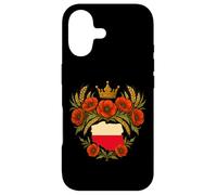 Carcasa para iPhone 17 Polonia Mapa Corona Amapolas Polska Arte Patriótico