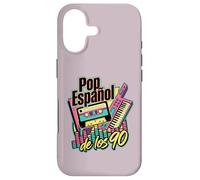 Carcasa para iPhone 17 Pop Español de los 90 Retro Cassette Tape Keytar Español