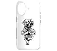 Carcasa para iPhone 17 Pose Divertida con Forma de árbol para Perros con Forma de Cachorro de Golden Retriever, Vrikshasana