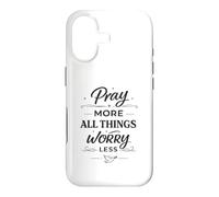 Carcasa para iPhone 17 Pray More Worry Less Christian - Versículo bíblico Inspirador