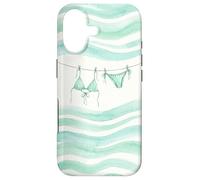 Carcasa para iPhone 17 Preppy Bikini Verano Costa Cowgirl Pastel mar Turquesa Ola