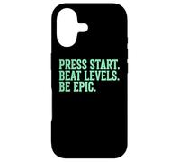 Carcasa para iPhone 17 Press Start Beat Levels Be Epic Controlador de Videojuegos Gamer