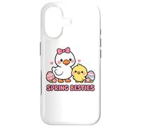 Carcasa para iPhone 17 Primavera Besties Kawaii Pato y Pollito Huevos de Pascua Lindo Dibujos Animados