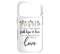 Carcasa para iPhone 17 Pro 1 Corinthians 13:13 Bible Verse Christian Faith Hope Love