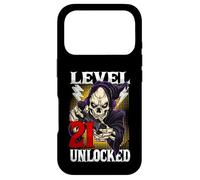 Carcasa para iPhone 17 Pro 21st Birthday Gamer Skeleton Level 21 Desbloqueado Gaming Reaper