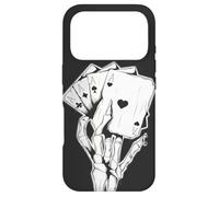 Carcasa para iPhone 17 Pro 4 Ases Poker Mano Esqueleto Dedos