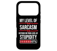 Carcasa para iPhone 17 Pro 67 Coffee My Level of Sarcasm Depends On Level of Stupidity