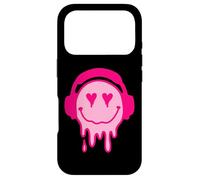 Carcasa para iPhone 17 Pro 80s Heart Eyes Melting Pink Smile Melted Goteo Happy Face
