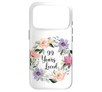 Carcasa para iPhone 17 Pro 99 Years Loved 99th Birthday Floral 99 Years Loved Women