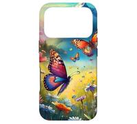 Carcasa para iPhone 17 Pro a Bunch of Butterflies Playing surrounds of Daisy Flowers