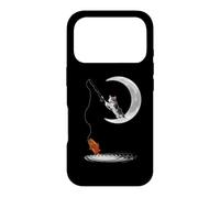 Carcasa para iPhone 17 Pro A Cat Fishing on The Crescent Moon Funny Cats Lovers Fisher