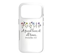 Carcasa para iPhone 17 Pro A Friend Loves All Times Jesus Proverbs 17:17 Bible Verse