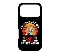 Carcasa para iPhone 17 Pro A Good Day Starts with Coffee and A Basset Hound Dog Puppy