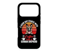 Carcasa para iPhone 17 Pro A Good Day Starts with Coffee and A German Shepherd Dog