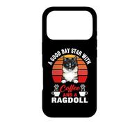 Carcasa para iPhone 17 Pro A Good Day Starts with Coffee and A Ragdoll Cat Funny Cats
