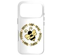 Carcasa para iPhone 17 Pro Abeja Feliz, Amable, Valiente, Humilde, Inteligente y Positivo, abejorro