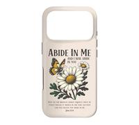 Carcasa para iPhone 17 Pro Abide In Me Juan 15:4 Biblia Cristiana Escritura Flores