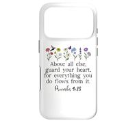 Carcasa para iPhone 17 Pro Above Else Guard Your Heart Proverbs 4:23 Bible Verse Jesus