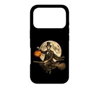 Carcasa para iPhone 17 Pro Abraham Lincoln Jack O Lantern Pumpkin Full Moon Escoba