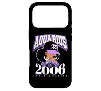 Carcasa para iPhone 17 Pro Acuario 2006 Reina Rasgos del Zodiaco Afro Diva Cumpleaños