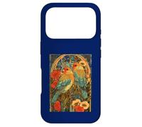 Carcasa para iPhone 17 Pro Agapornis Art Nouveau con Rosas y botánico Vintage