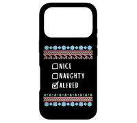 Carcasa para iPhone 17 Pro Agradable Travieso Navidad Alfred Suéter Feo