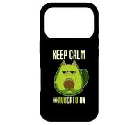 Carcasa para iPhone 17 Pro Aguacate Keep Calm and Aguacate On Cat