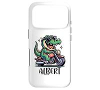 Carcasa para iPhone 17 Pro Albert Fun Alligator - Diseño de Motocicleta para niños con Nombre Albert