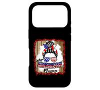 Carcasa para iPhone 17 Pro All American Mama Patriotic Messy Bun USA Flag 4th of July