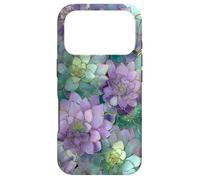 Carcasa para iPhone 17 Pro Amante de Las Plantas suculentas de Cactus Verde Salvia púrpura
