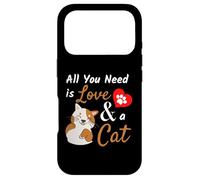 Carcasa para iPhone 17 Pro Amante de los Gatos: Todo lo Que Necesitas es Amor y un Lindo Eslogan de Gato